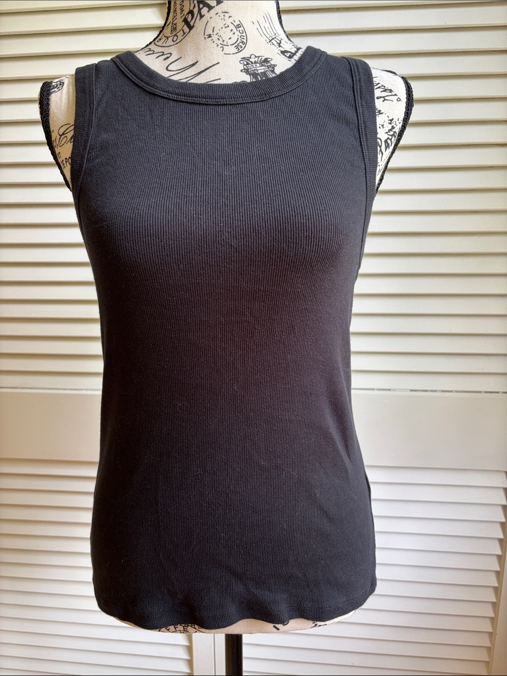 J. Crew Ribbed High Neck Tank Tee Sleeveless L